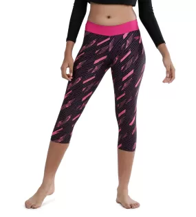 Girl's Endurance Hyperboom Printed Capri - Truenavy  &  Electricpink