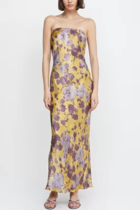 Golden Violet Moondance Strapless Gown