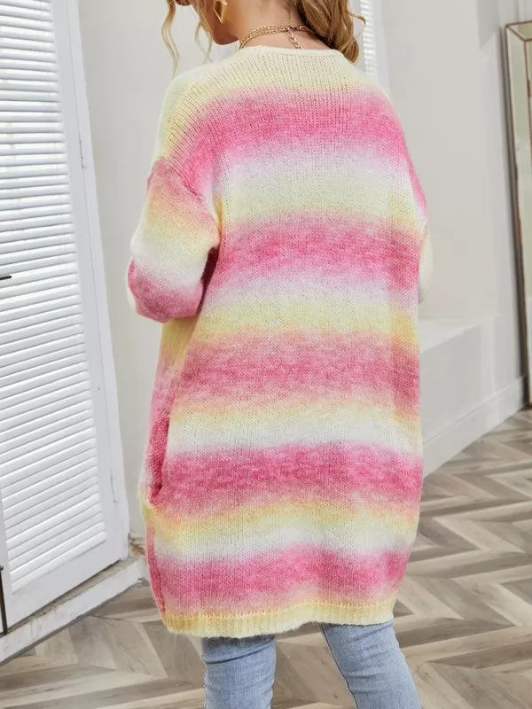 Gradient Tie-Dye  Women Cardigan Sweater