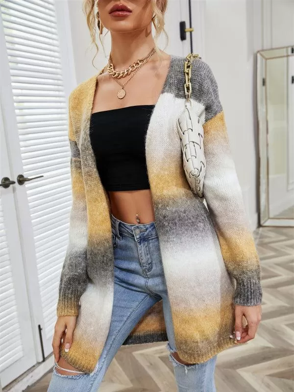 Gradient Tie-Dye  Women Cardigan Sweater