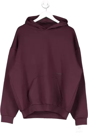 GYM KING Purple Outline Print Hood - Burgundy UK XL