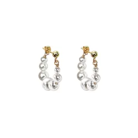 Handmade Small Pearl Earrings with Stylish Personality LJ27