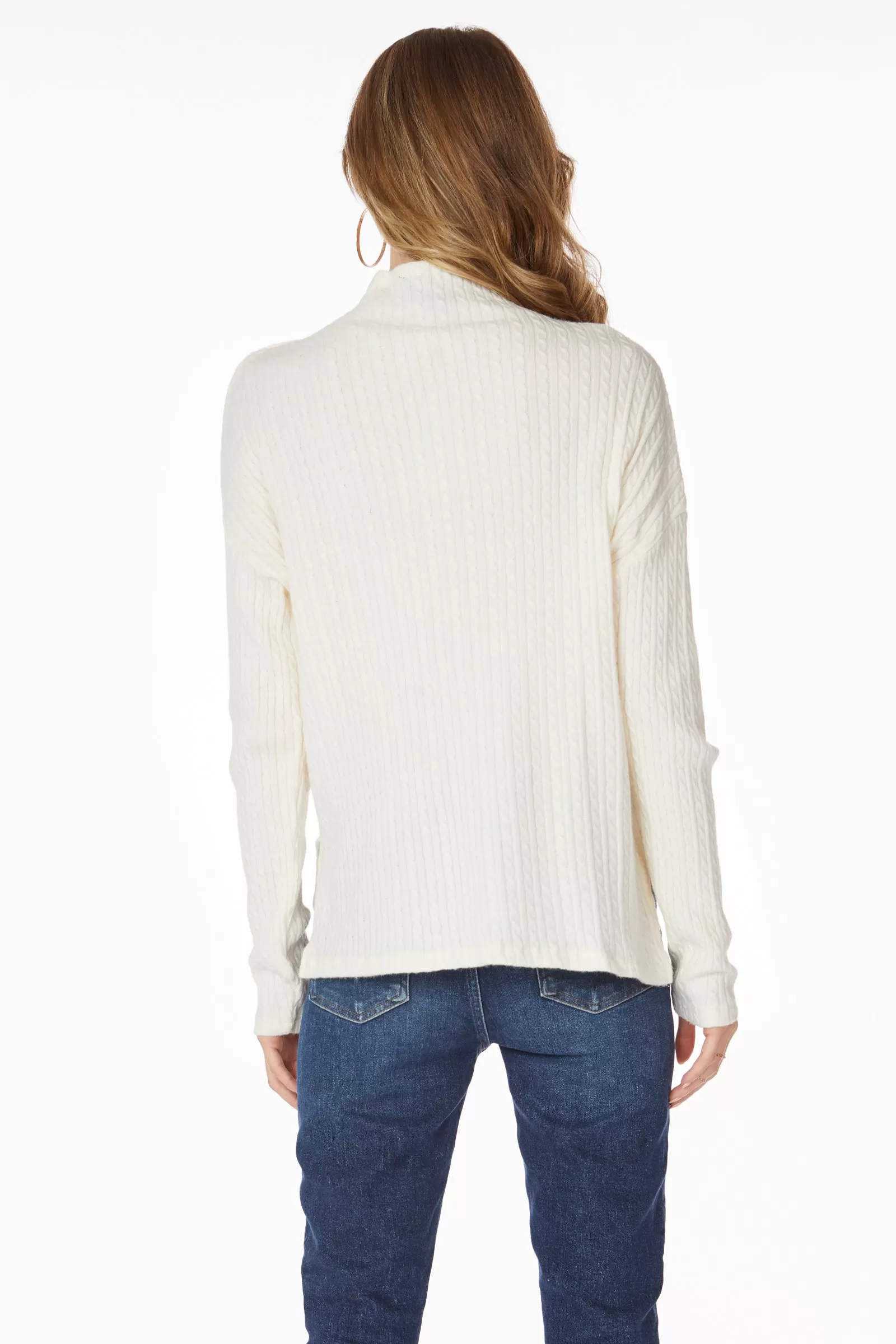 HI-LOW HEM MOCK TURTLENECK