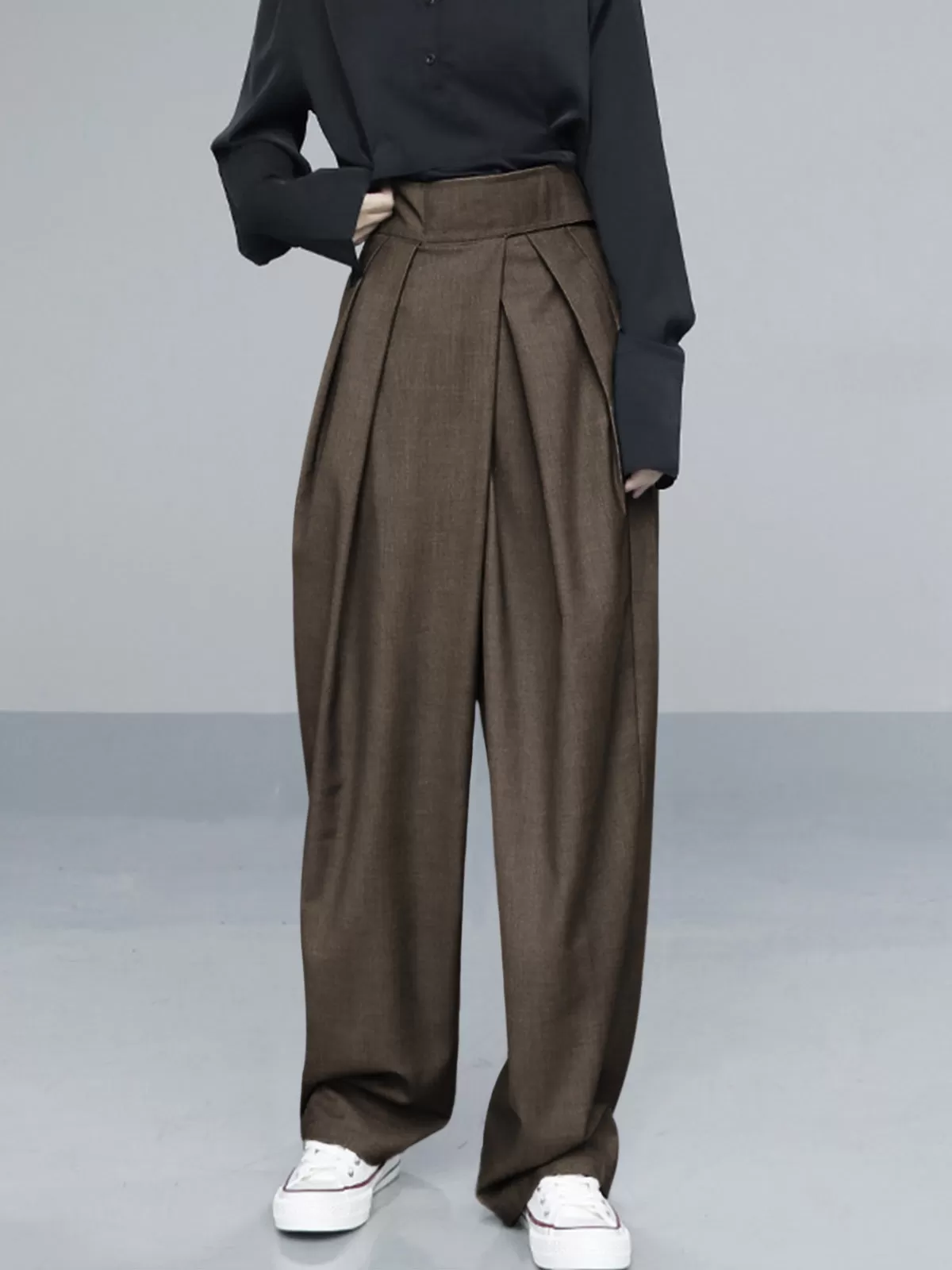 Hook-and-Loop Fastener Wide Leg Velcro Pants