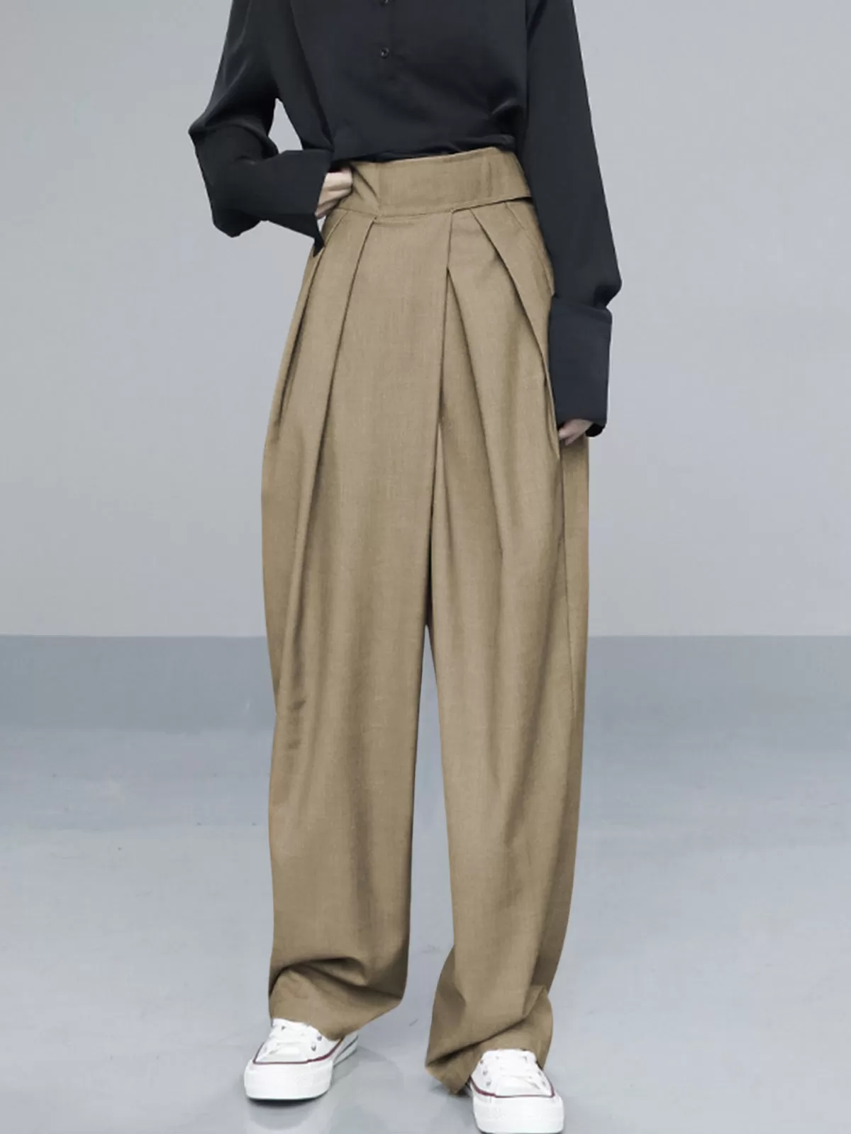 Hook-and-Loop Fastener Wide Leg Velcro Pants