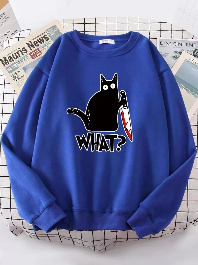 Kitty Say What? Sweatshirt - Harajuku Casual Hoody