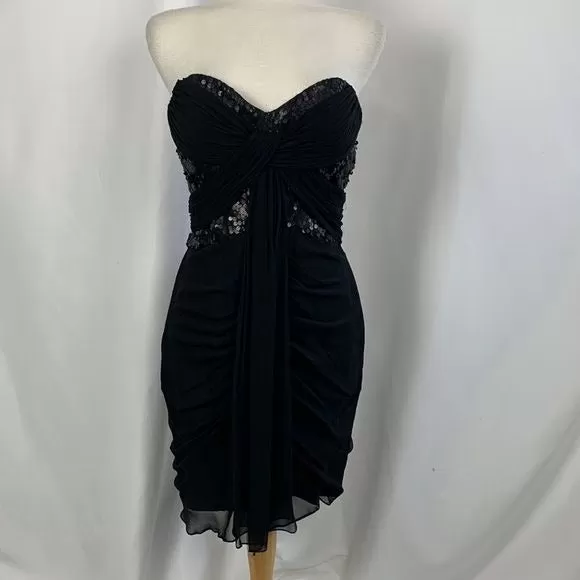 Kurt Thomas NWT Black Beaded Strapless Dress