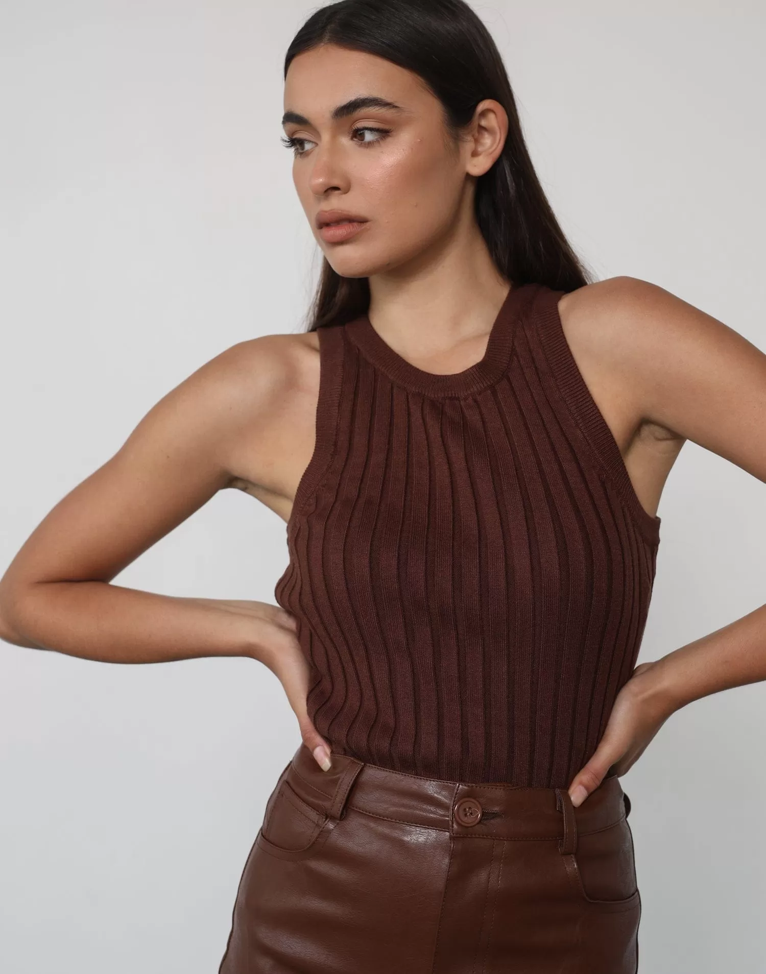 Kymberlee Mini Skirt (Brown)