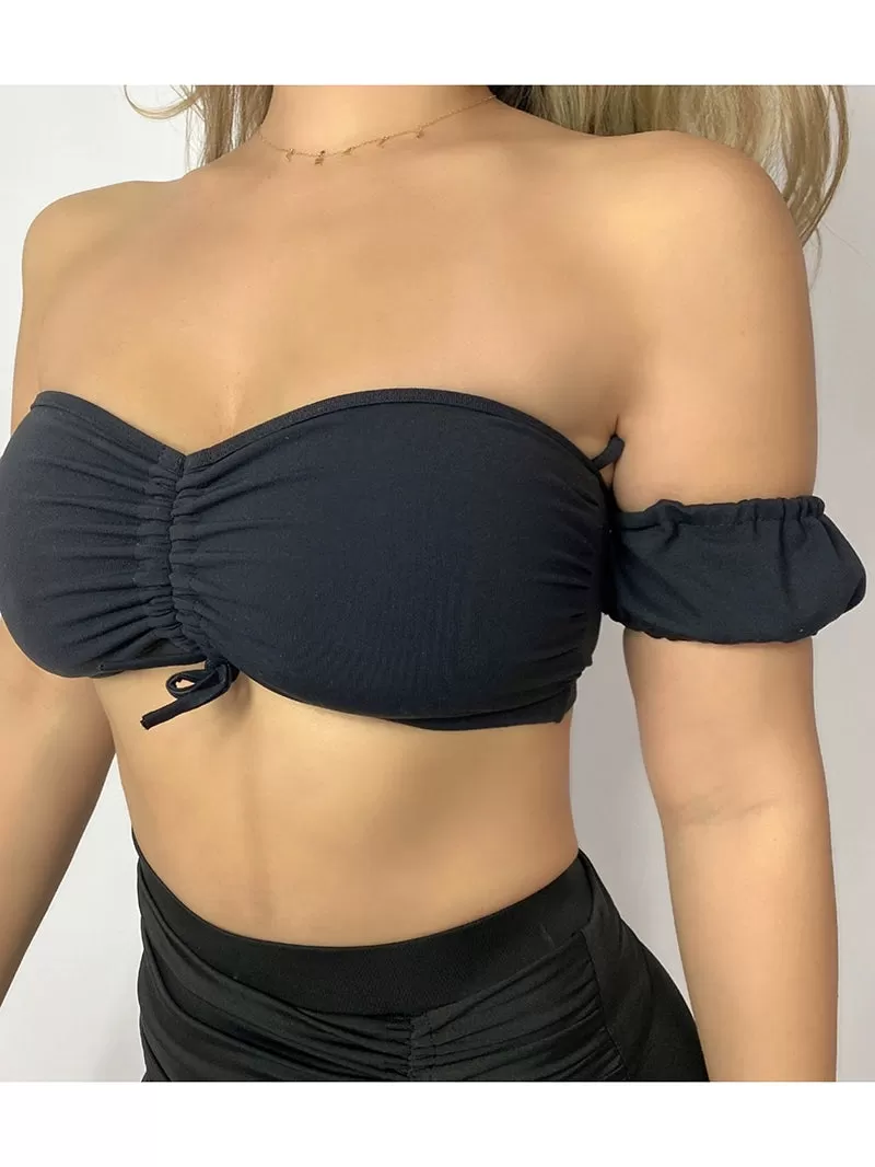 La Fitwear Set Off Shoulder Black