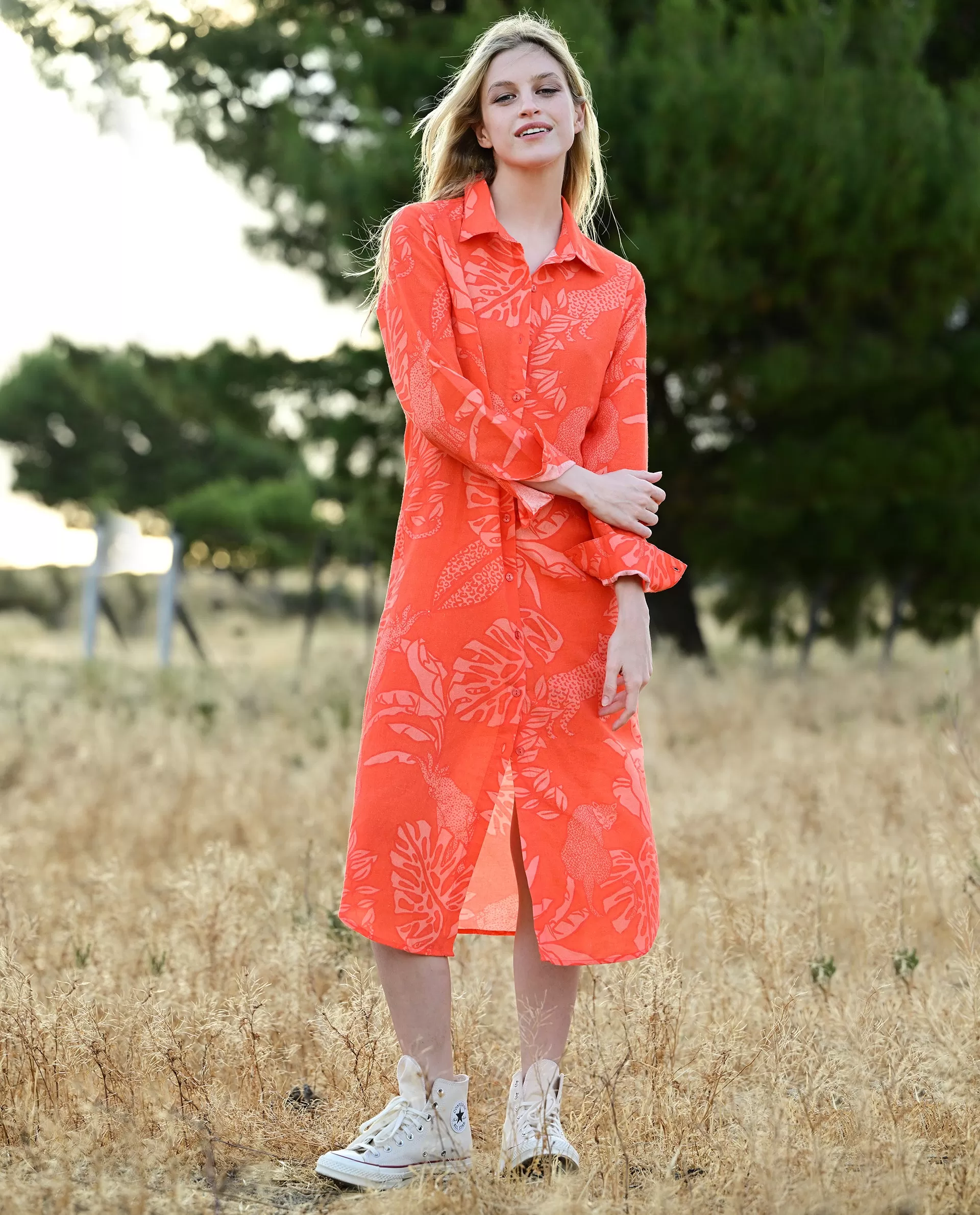 Life in Colors Red Shirt Dress