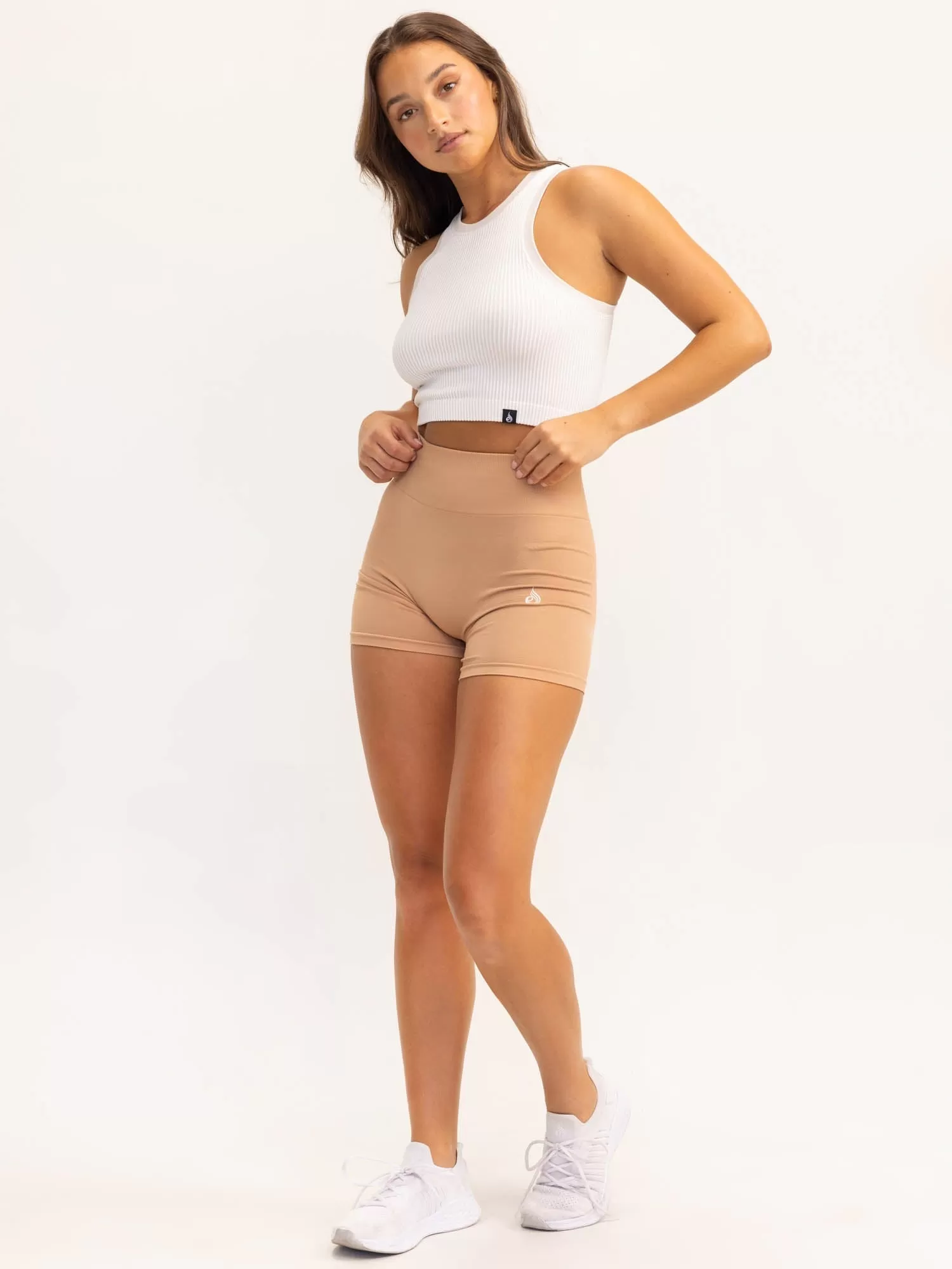 Lift 2.0 Rib Seamless Tank - White/Nude