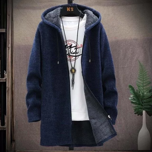 Long Hooded Cardigan Sweater For Men