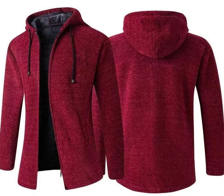 Long Hooded Cardigan Sweater For Men