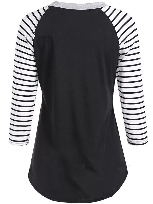 Long Sleeve Striped Round neck Top