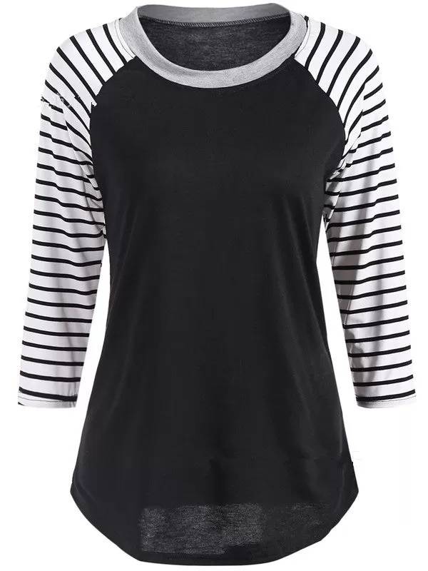 Long Sleeve Striped Round neck Top