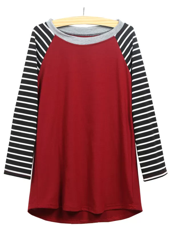 Long Sleeve Striped Round neck Top