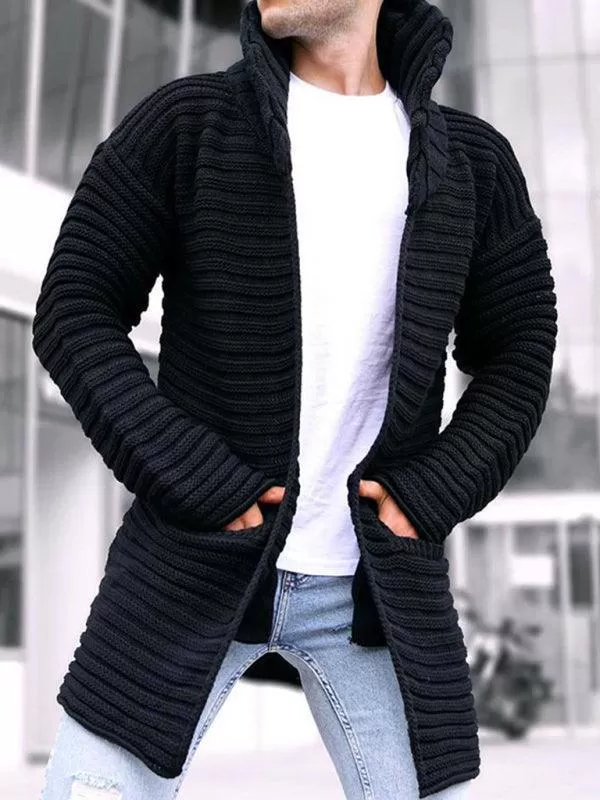 Long Turtleneck Men Cardigan Sweater