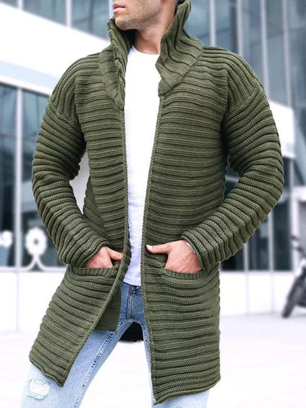 Long Turtleneck Men Cardigan Sweater