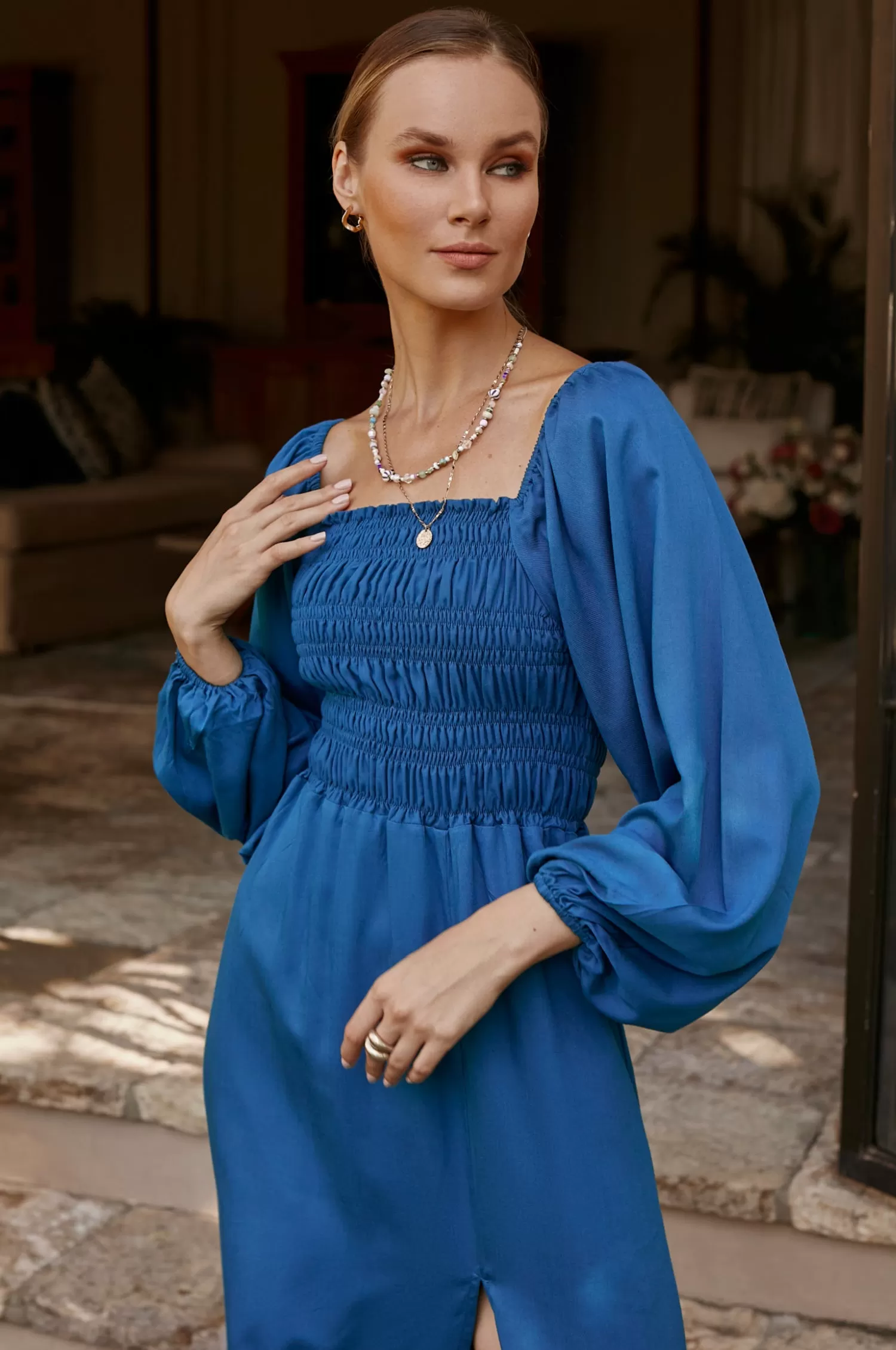 Love Story Smocked Off Shoulder Dress