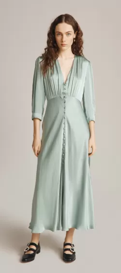 Madison Satin Sage Dress