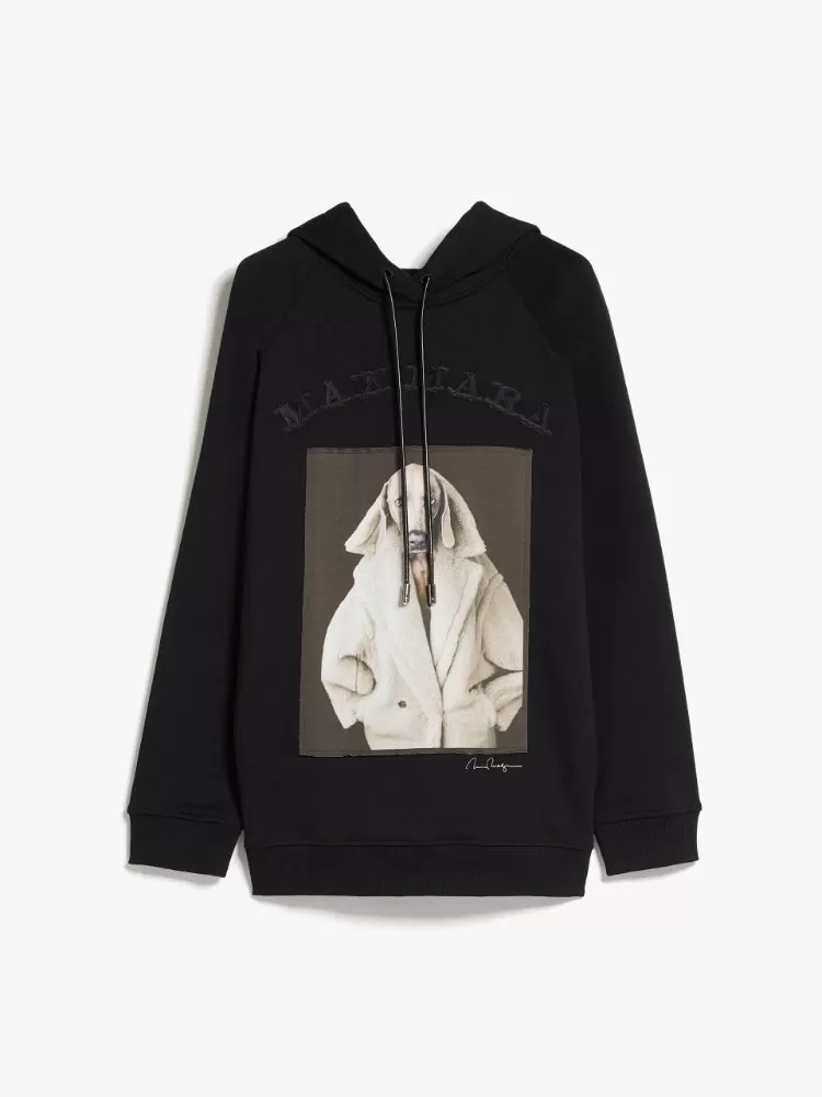 MAX MARA Cotton Sweatshirt with Wegman Print