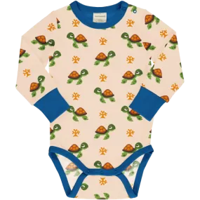 Maxomorra Turtle Organic Cotton Long Sleeved Bodysuit