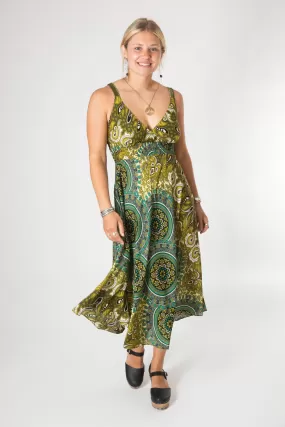 Meadow Flora Mandala Plunge Dress