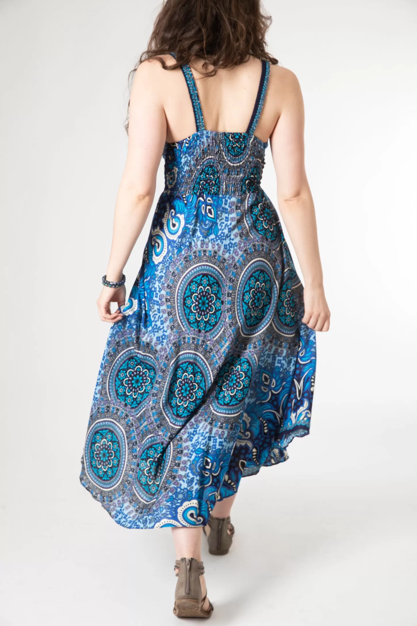 Meadow Flora Mandala Plunge Dress