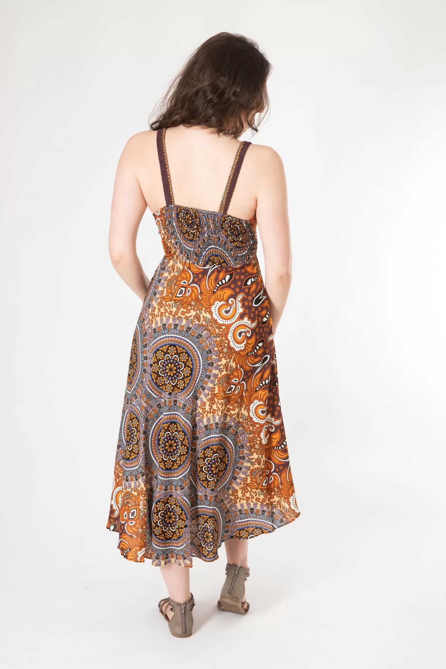 Meadow Flora Mandala Plunge Dress