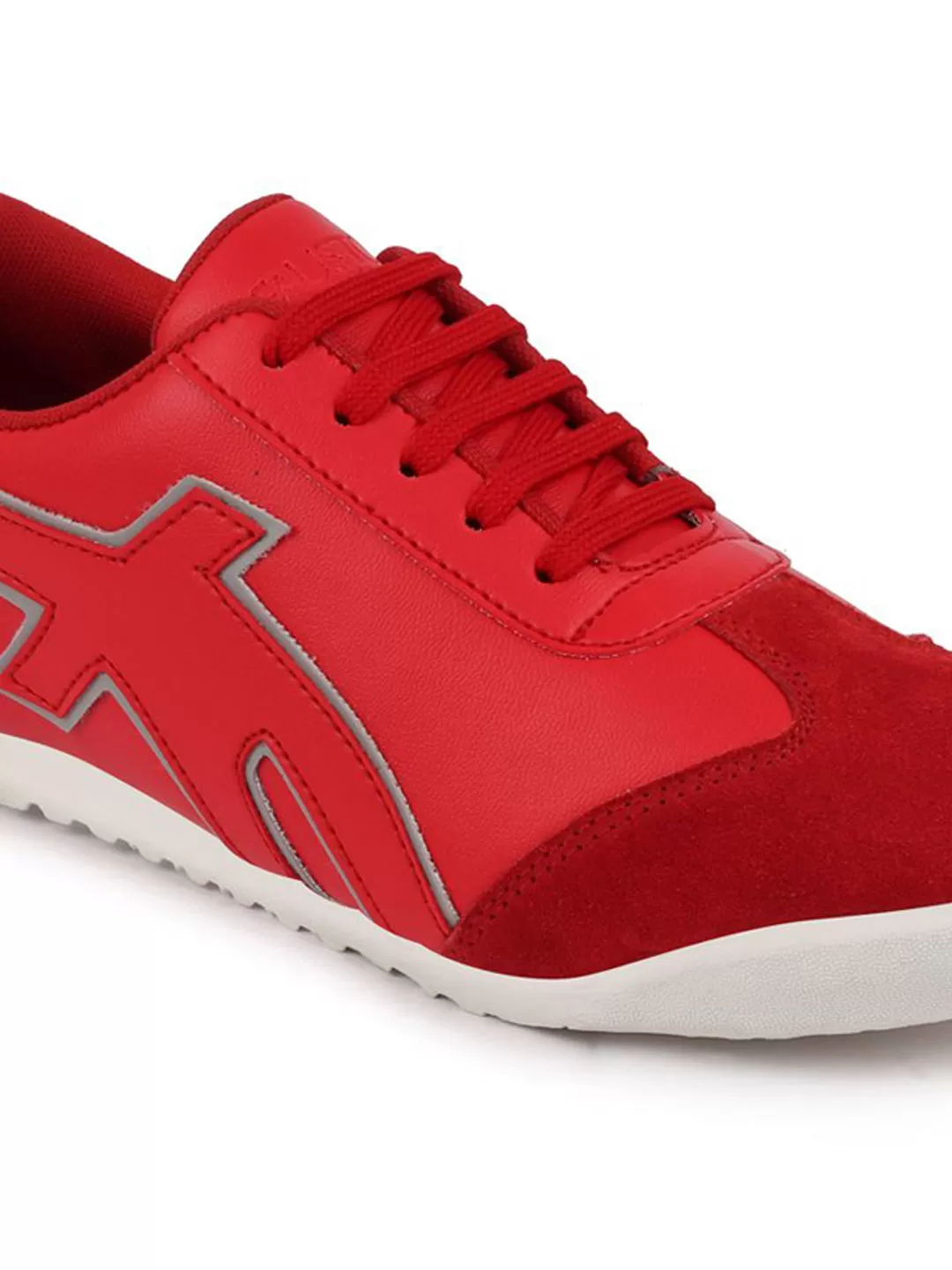 Men Red Trendy Lace Up Sneakers