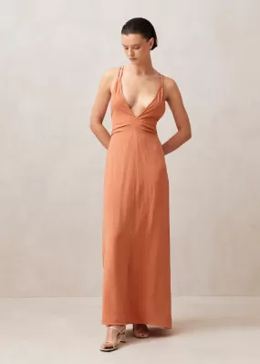 Mia Orange Maxi Dress