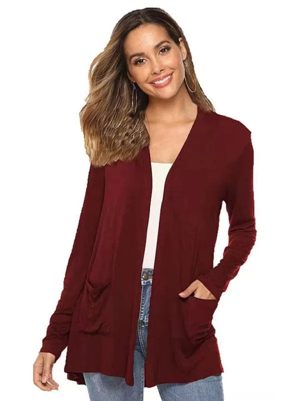 Mid-Length  Women Cardigan Sweater