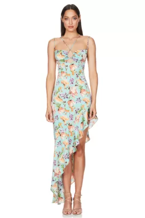 Mint floral Simone maxi