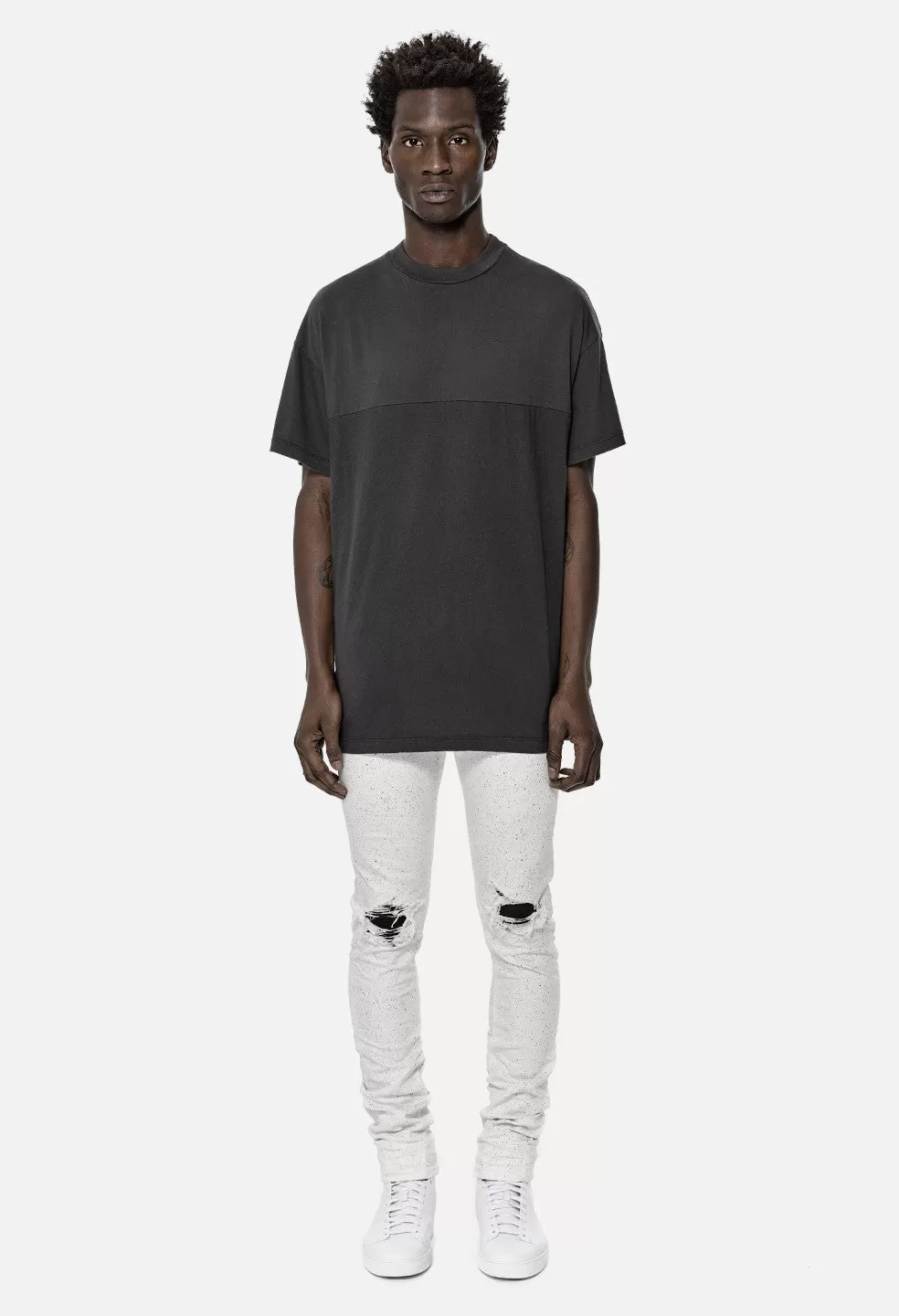 Mock Panel Tee / Charcoal