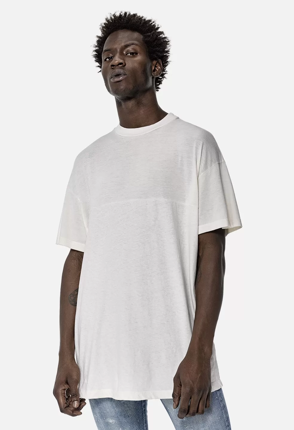 Mock Panel Tee / Natural