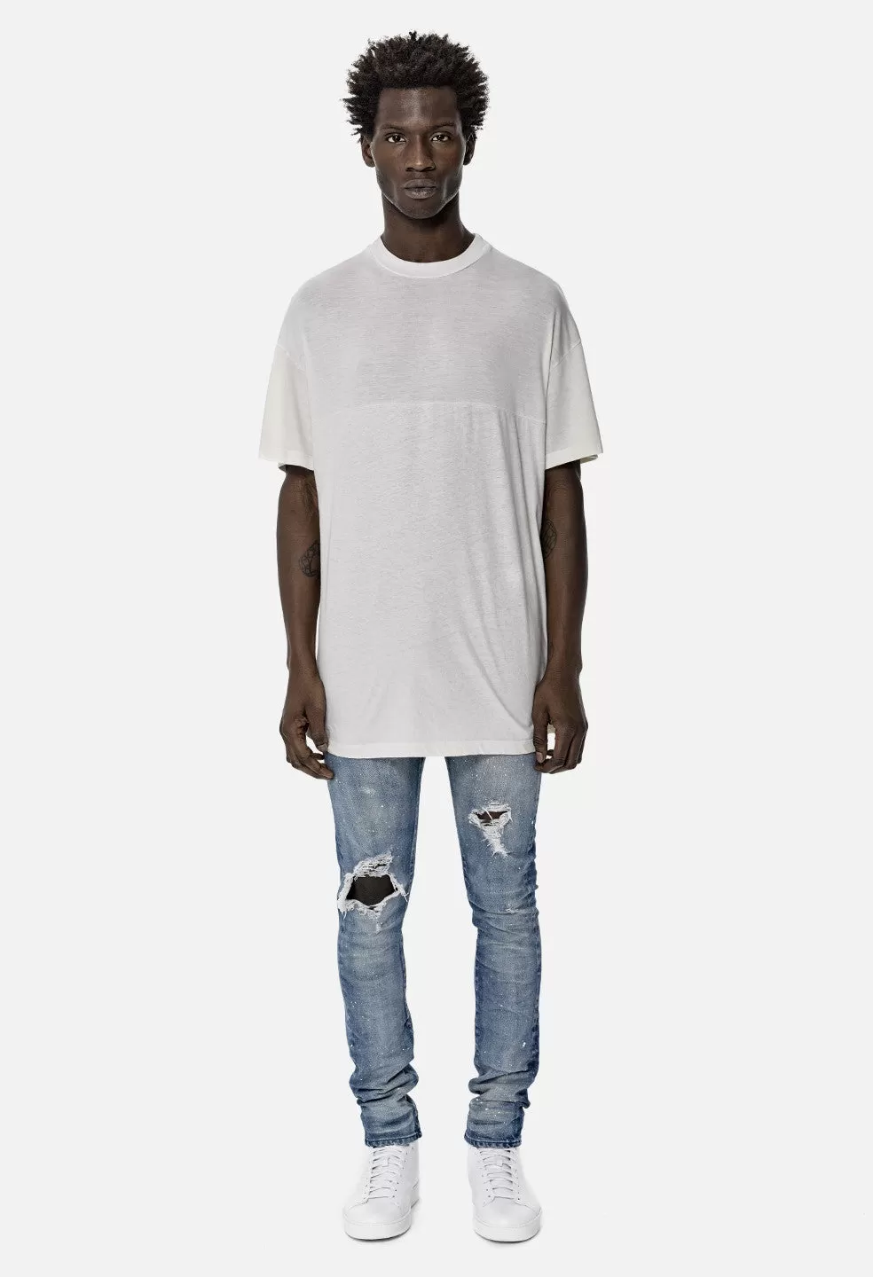 Mock Panel Tee / Natural