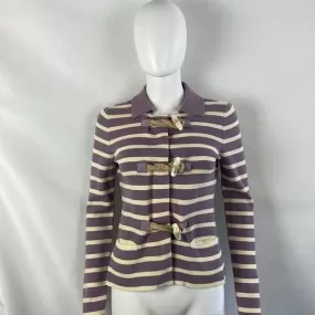 MoschinoPurple and Cream Striped With Rope Cardigan