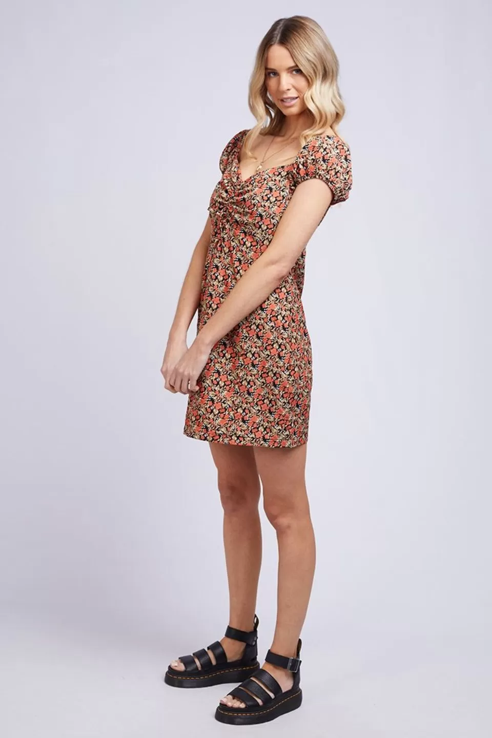 Mystic Terracotta Floral Mini Dress