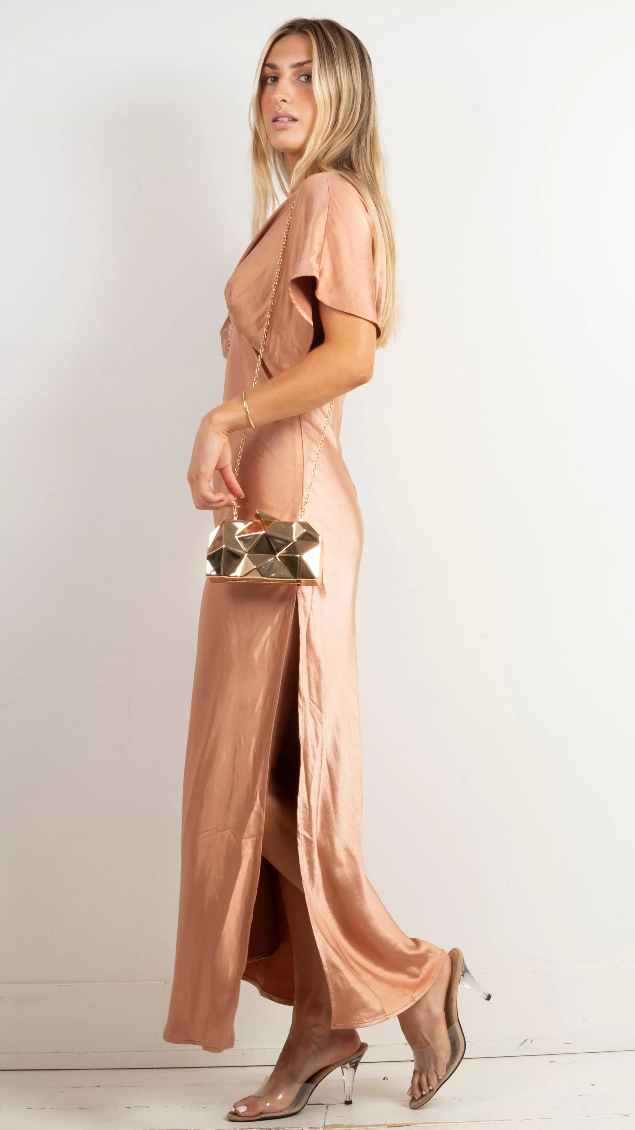 Naomi Flutter Sleeve Umpire Maxi - Golden Sand