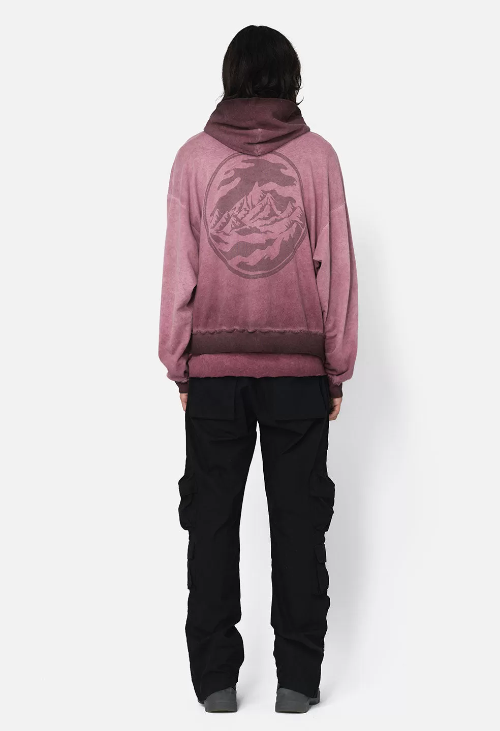 Nepal Tuck Terry Hoodie / Oil Wash Ruby