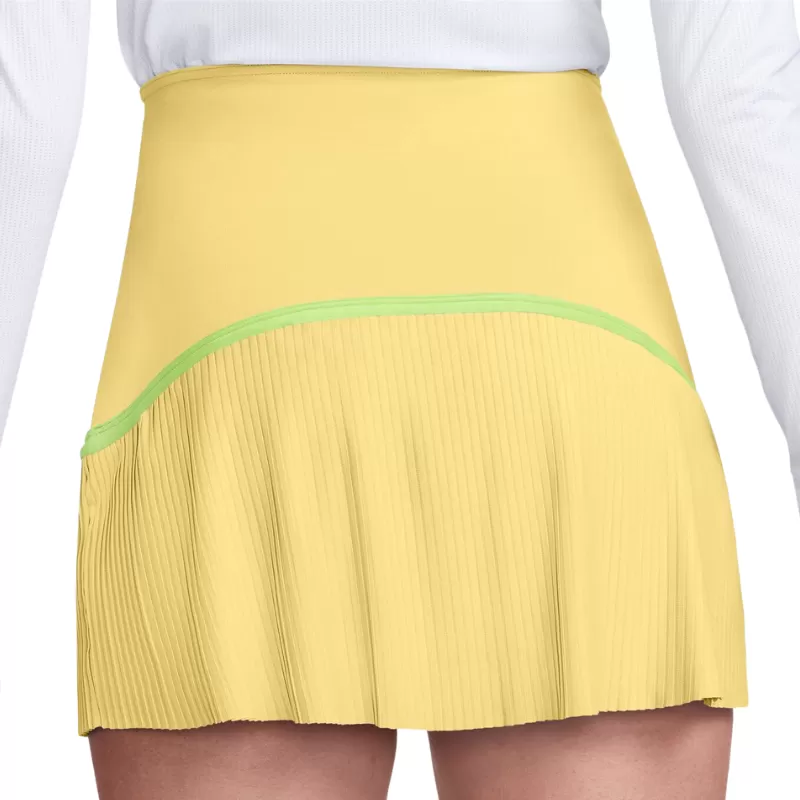 Nike Advantage Women Dri-Fit Tennis Skirt - Soft Yellow/Soft Yellow/Black