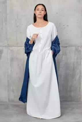 NILA  [ indigo ]  -  nila cotton linen maxi dress