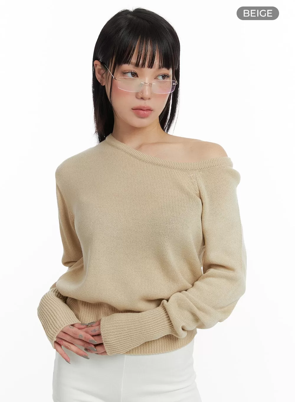 Off-Shoulder Knit Sweater IF423