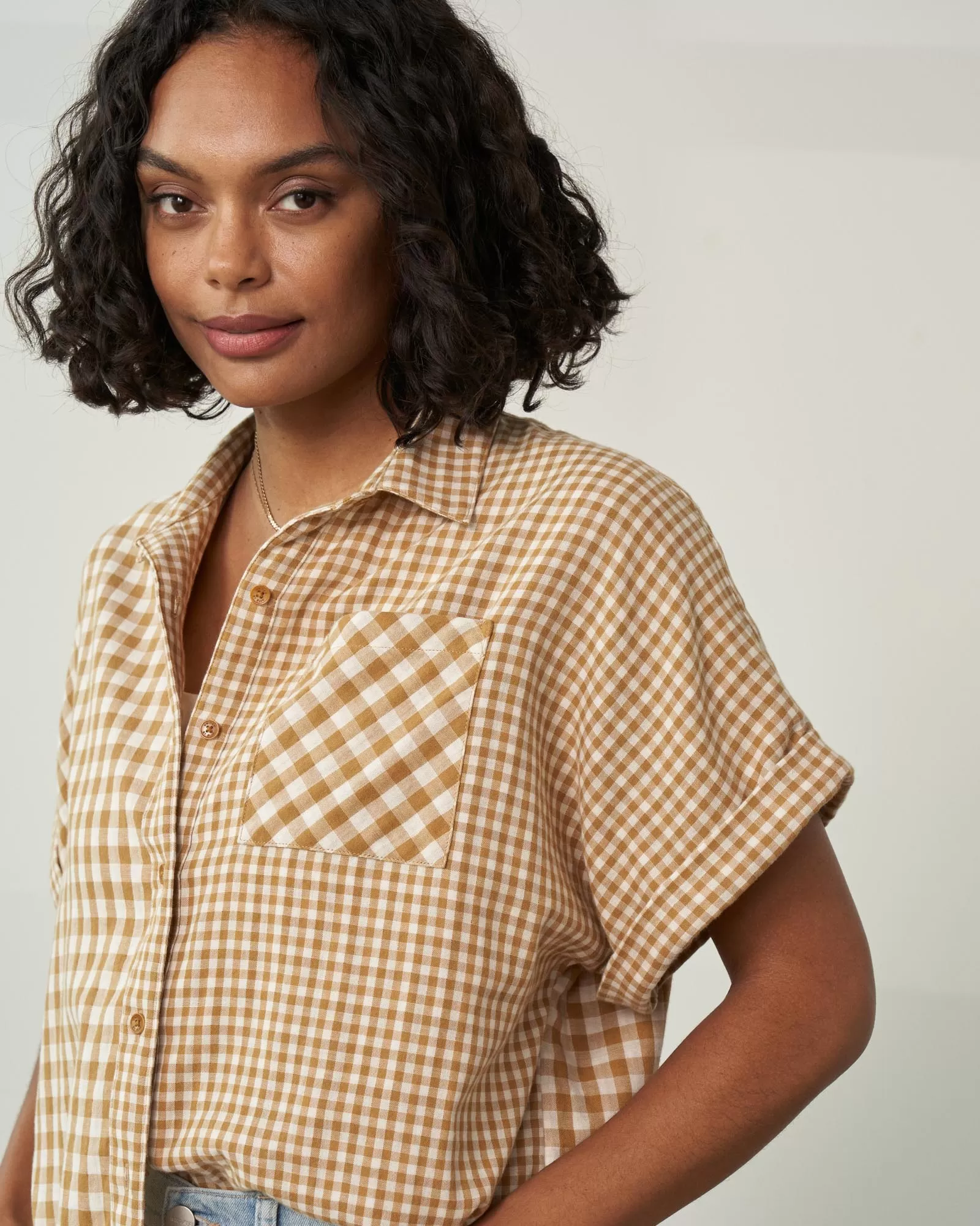 Organic Oversized Double Cloth Button Down