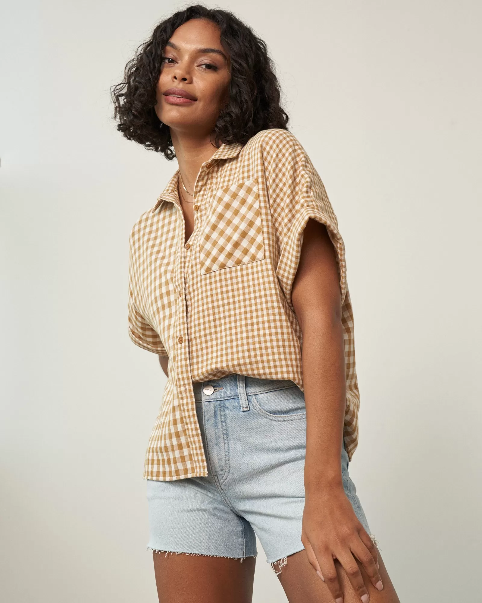 Organic Oversized Double Cloth Button Down