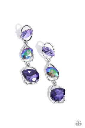 Paparazzi Dimensional Dance Purple Post Earrings