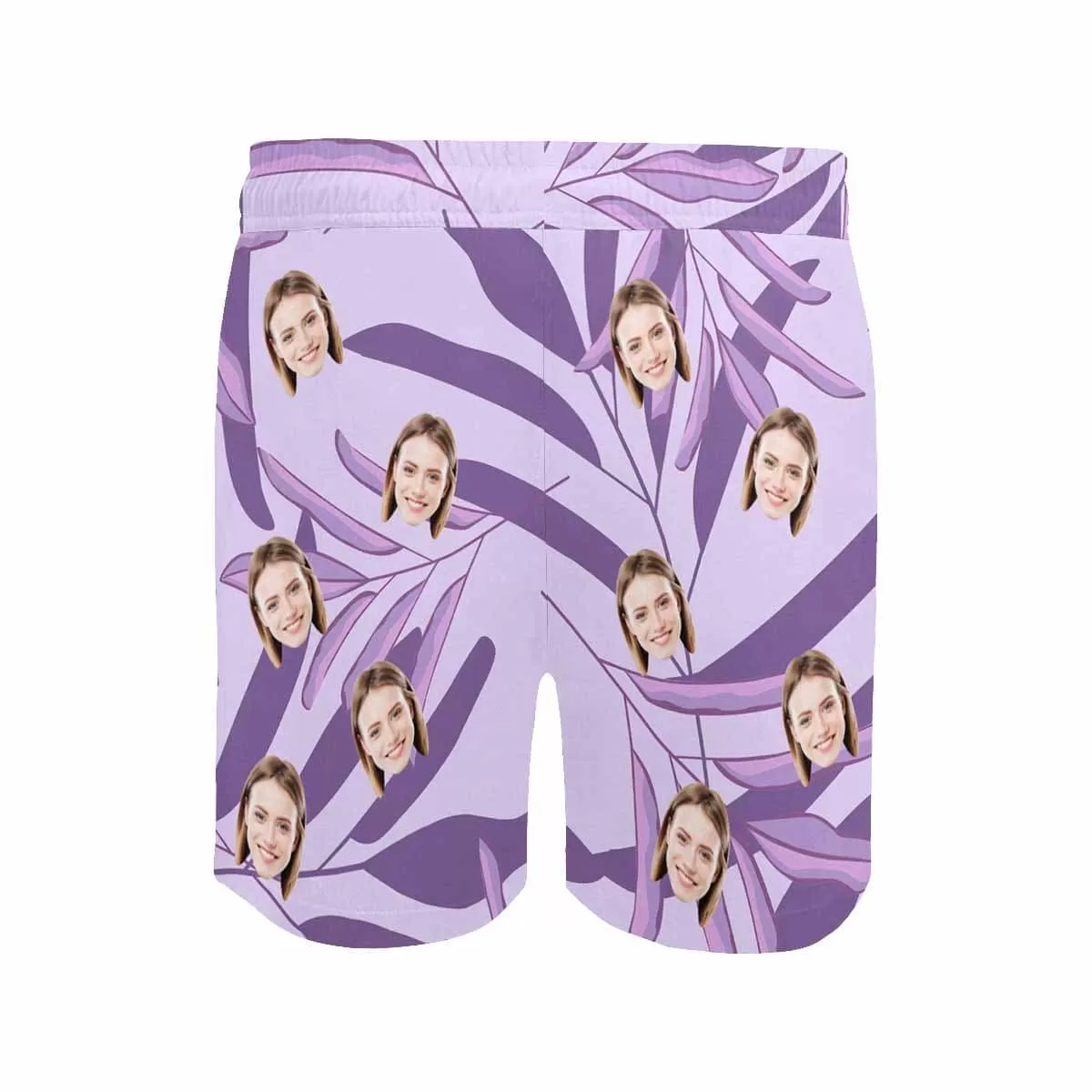 Personalized Swim Trunks Custom Face Purple Men's Quick Dry Swim Shorts Beach Swimsuit