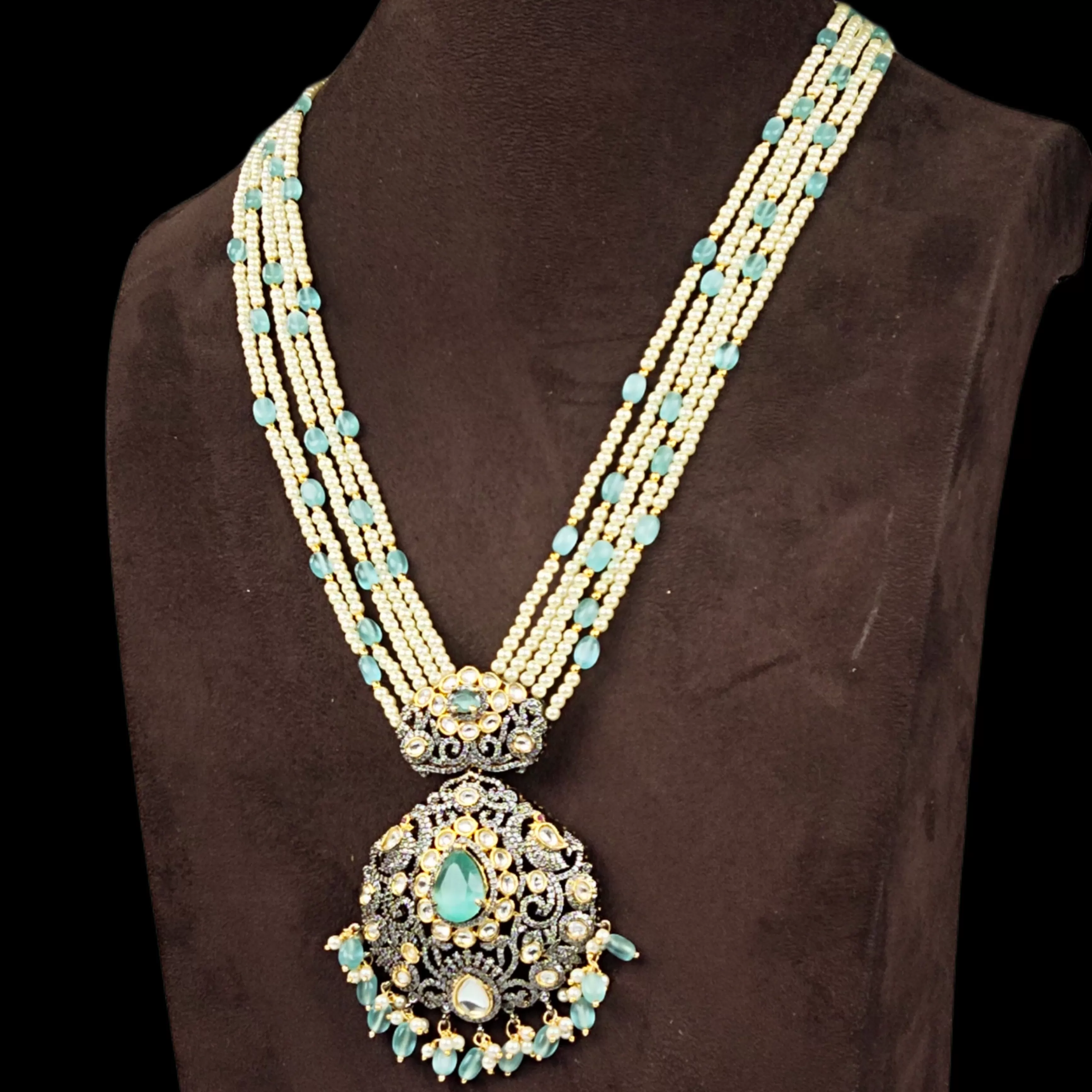 Polki Victorian Necklace Set By Asp Fashion Jewellery