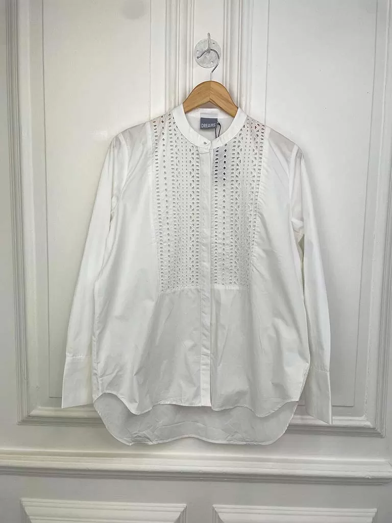 Poplin Broderie Anglaise Shirt - White