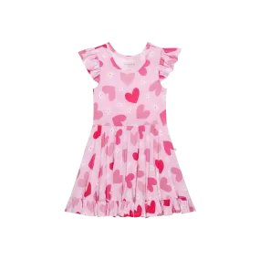 Posh Peanut Daisy Love Cap Sleeve Ruffled Twirl Dress